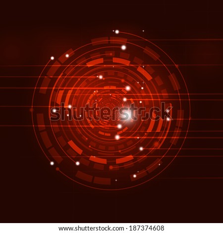 abstract business concept technology circle dark red background