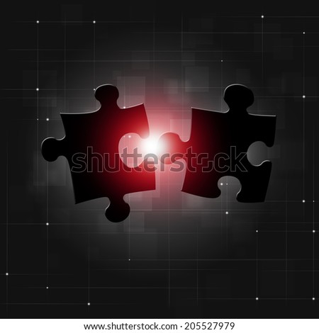 abstract puzzle connections concept business dark background