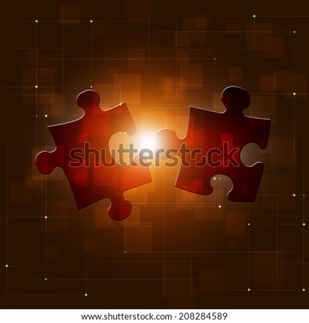 abstract puzzle connections concept red business background