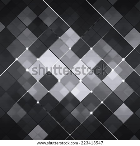 abstract black and white square dots technology background