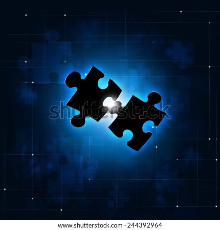 abstract puzzle connections concept red business background