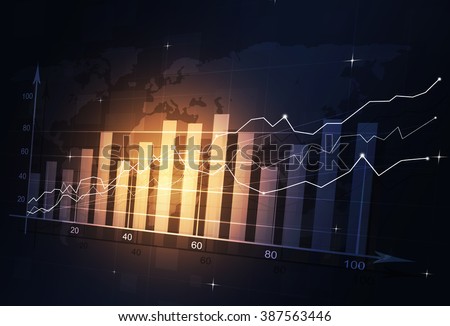 abstract stock market finance diagram on dark background