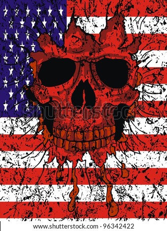 American Flag Skull Stock Vector Illustration 96342422 : Shutterstock