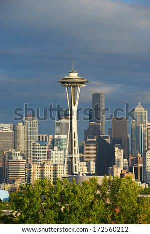 Seattle Downtown With Space Needle
