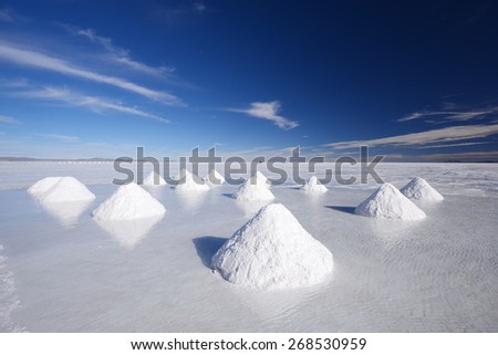 salt pile from mining industry in bolivia