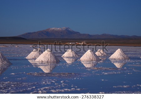 salt pile in salt production industry in bolivia