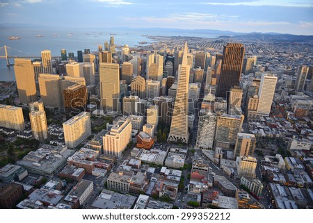 aerial view of downtown san francisco