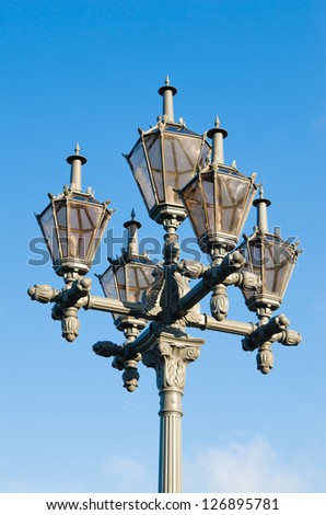 Lantern of street illumination on a background of the sky