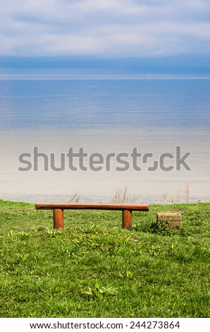 Landscape with the Bench for Meditation on Seacoast