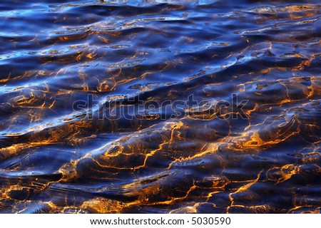 Patches of light of a sunlight on fine water