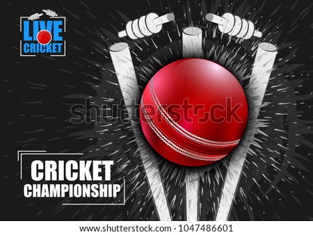 vector illustration of Sports background for the match of Cricket Championship Tournament