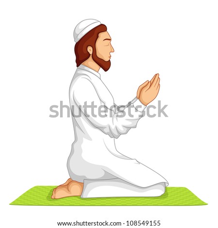 vector illustration of muslim offering namaaz vector illustration of muslim offering namaaz