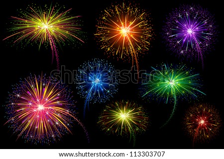 vector illustration of collection of colorful firework vector illustration of collection of colorful firework