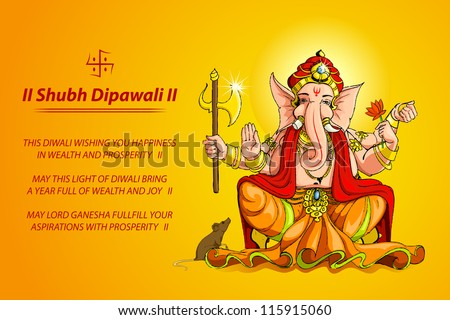 vector illustration of Lord Ganesha for Deepawali vector illustration of Lord Ganesha for Deepawali