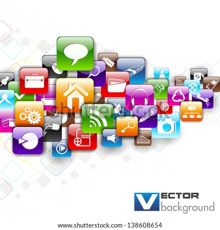 vector illustration of network formed by colorful glossy button vector illustration of network formed by colorful glossy button