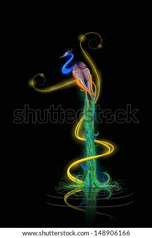 vector illustration of colorful decorated peacock vector illustration of colorful decorated peacock
