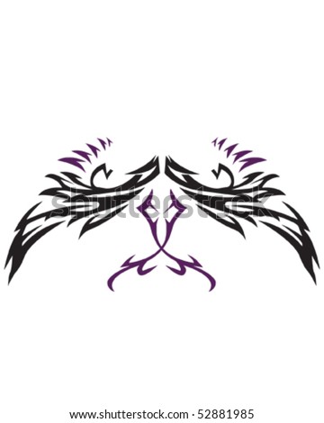 Half Angel Half Demon Wings Tattoo tribal tattoos designs