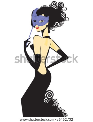 Masquerade Woman Stock Vector Illustration 56452732 : Shutterstock