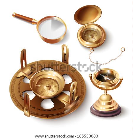 Set of navigation tools isolated on white background Vector illustration Set of navigation tools isolated on white background Vector illustration