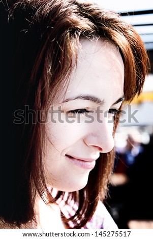 Close-up of  happy woman\'s face.