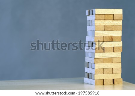 Really nice toy: a tower made by block of wood