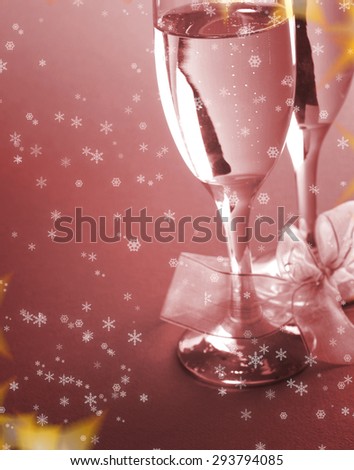 New year party with champagne glasses