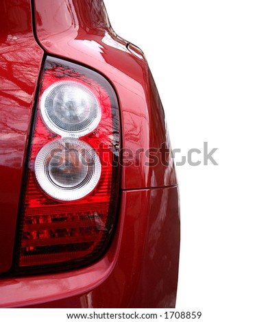 Red car isolated on white