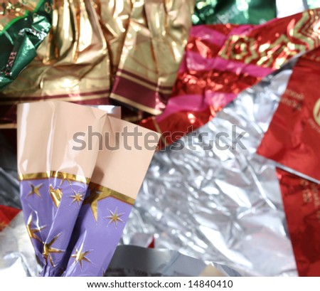 Close-up picture of candy wrapper