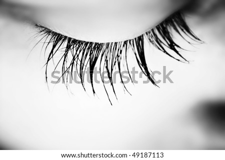 Macro picture of a woman closed eye