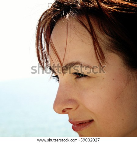 Close-up of  happy woman\'s face.