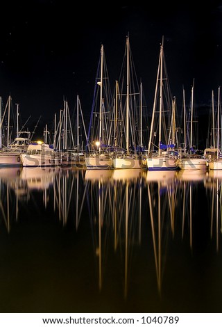 Boats at night
