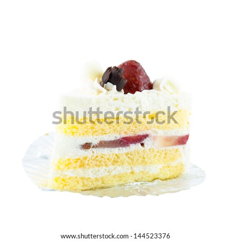 strawberry cake - piece of cake with strawberry