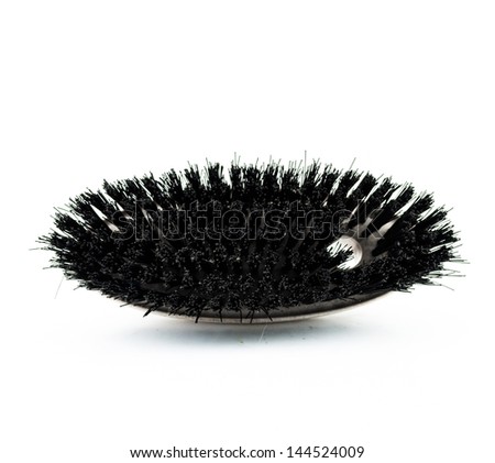 brush for cleaning clothes isolated on white background - Brush the floor on a white