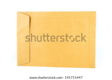 Brown envelope document isolated on white background