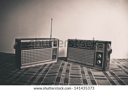 Old radio in retro scene