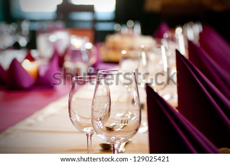 Detail of a wedding dinner setting Detail of a wedding dinner setting