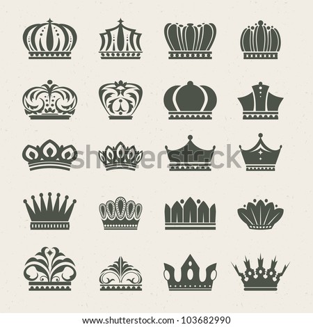 Set of crown icons Set of crown icons