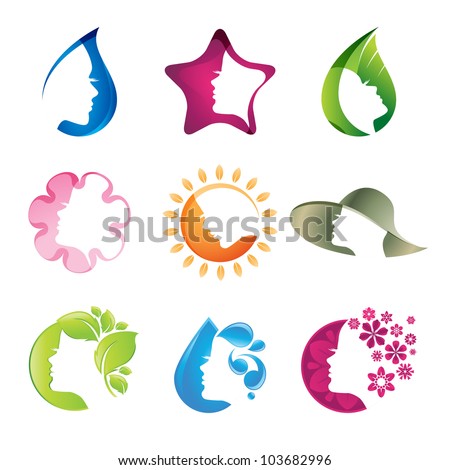 Set of beauty icons Set of beauty icons