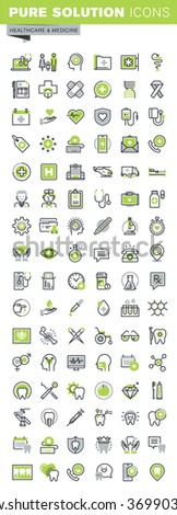 Thin line icons set of health care and medicine theme, online medical support, family health care, dental treatment, diagnosis and treatment, health insurance. Premium quality outline icon collection.