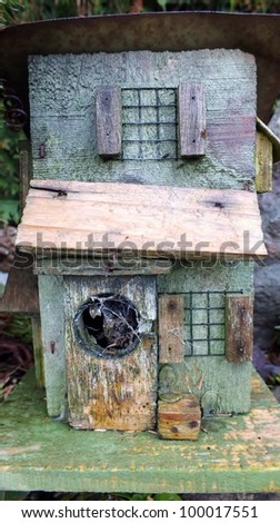 shabby chic rustic wooden bird house
