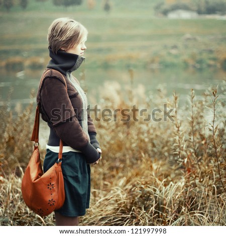 sad unhappy girl in the autumn forest stress depression sad unhappy girl in the autumn forest stress depression
