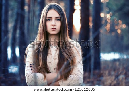 Young woman portrait with broken heart lollipop in arms. Said girl, stess with no love.