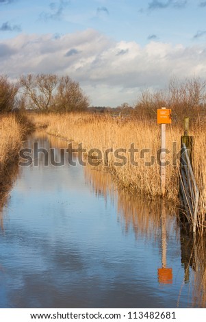 Entrance to a bird nesting reserve in the floodplains of the Ijssel river in The Netherlands