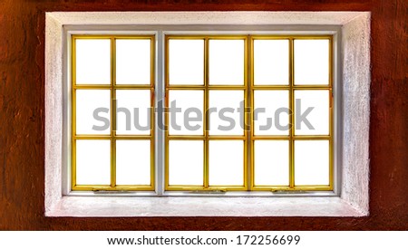 Window frame with cut out windows to be used as template for panoramas