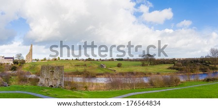 Panorama the famous ruins Yellow Steeple the Mint and Sheep\'s Gate