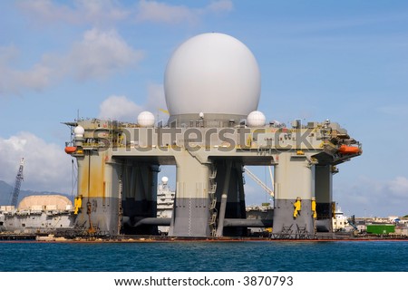 Oil platform turned into a radar missile monitoring system for the military
