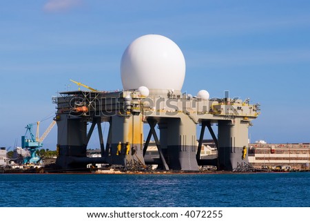 Oil platform turned into a radar missile monitoring system for the military
