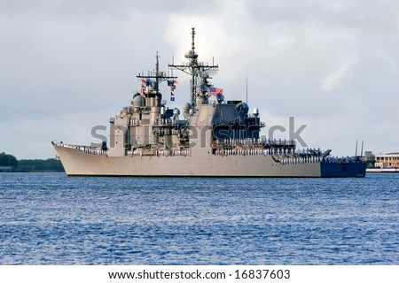 United States Navy surface guided-missile cruiser ship USS Lake Erie
