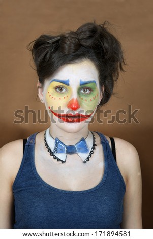 Young  girl  to  dress  up  as  a  sad  clown