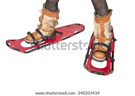 Snowshoes device for human walking in deep snow